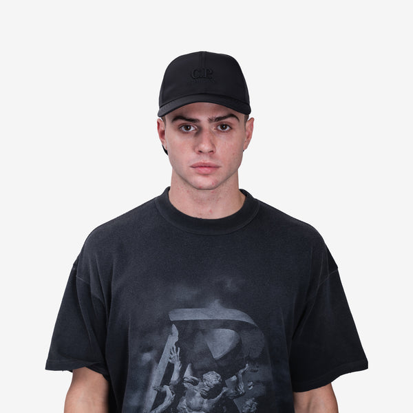 Mens C.P. Company Chrome-R Goggle Cap in Black
