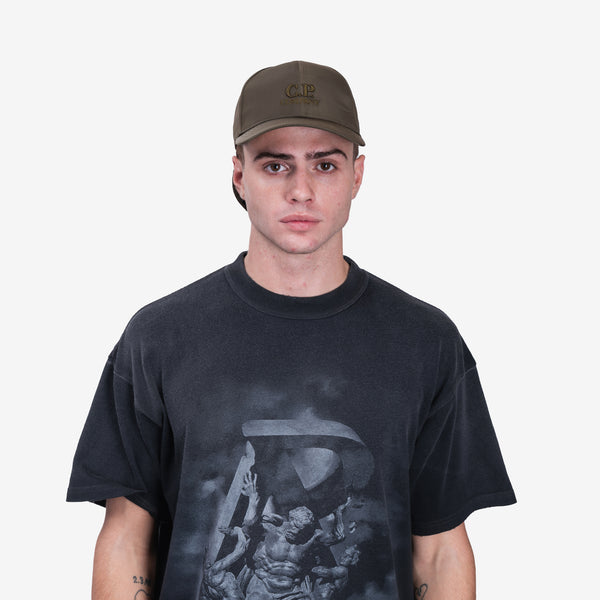 C.P. Company Mens Chrome-R Goggle Cap in Ivy Green