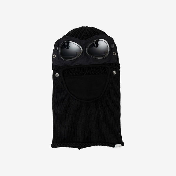 C.P. Company Mens Extra Fine Merino Wool Goggle Balaclava in Black