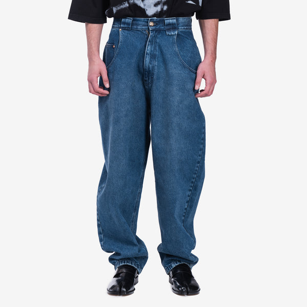 Mens Willy Chavarria Bad Boy Jeans in Washed Indigo