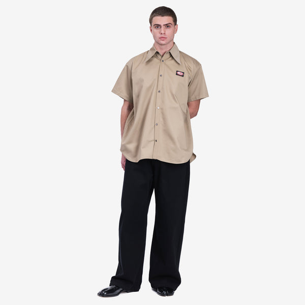 Mens Willy Chavarria Pachuco Work Shirt in Khaki