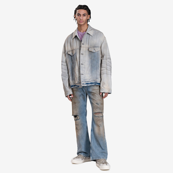 Unisex Acne Studios Oversized Denim Jacket in Light Blue