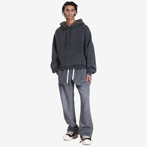 Mens Acne Studios Logo Stamp Hoody in Faded Black
