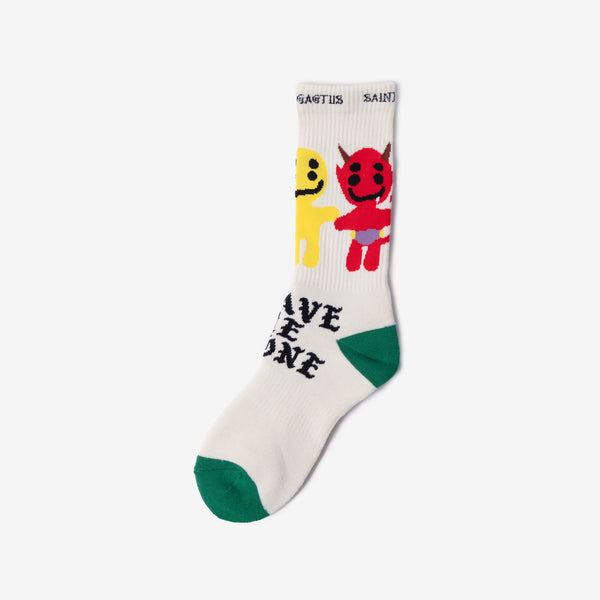 Saint Mxxxxxx Unisex Cactus Plant Flea Market Socks in Ecru