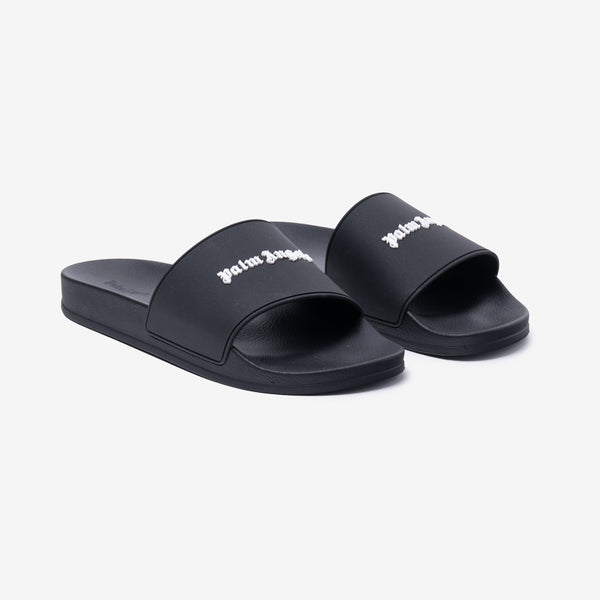 Palm Angels Mens Classic Logo Pool Slides in Black