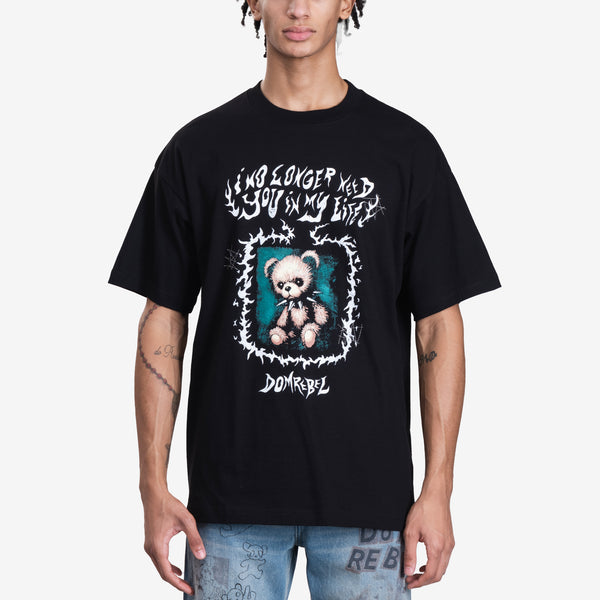 Mens Dom Rebel Collar Bear T-Shirt in Black