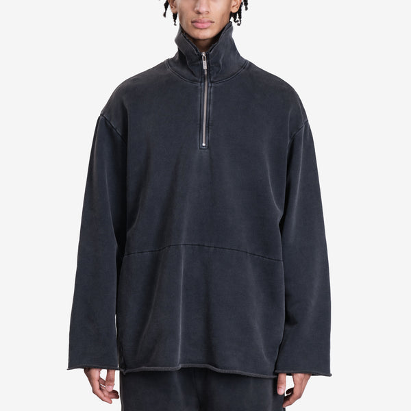 Helmut Lang Mens GD Upstate Quarter Zip Sweatshirt in Black