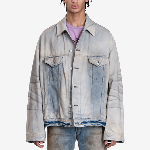 Unisex Acne Studios Oversized Denim Jacket in Light Blue