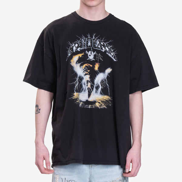 Domrebel Mens Raiders Vintage T-Shirt in Black