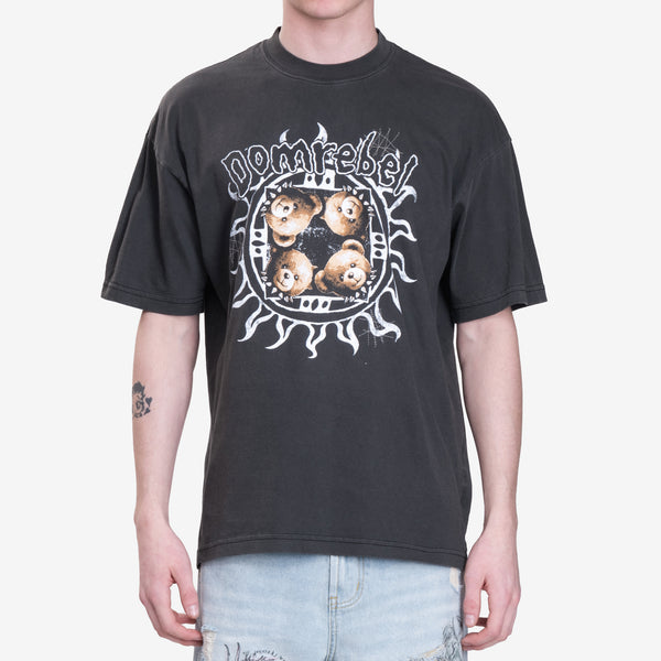 Domrebel Mens Sungaze T-Shirt in Faded Black