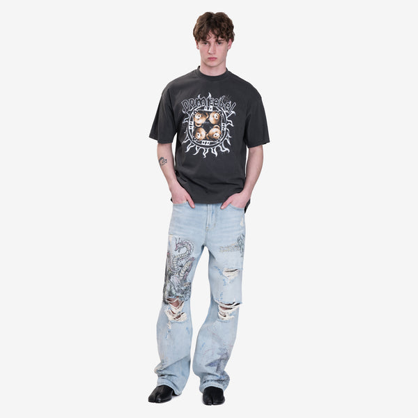 Domrebel Mens Sungaze T-Shirt in Faded Black