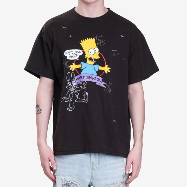 Domrebel Mens Bart Vintage T-Shirt in Black