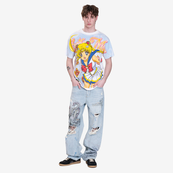 Earthling VIP Mens Sailor Moon Vintage T-Shirt in White