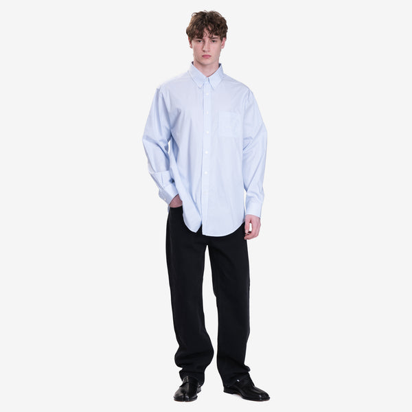 Drôle de Monsieur Mens La Chemise Rayée in Light Blue