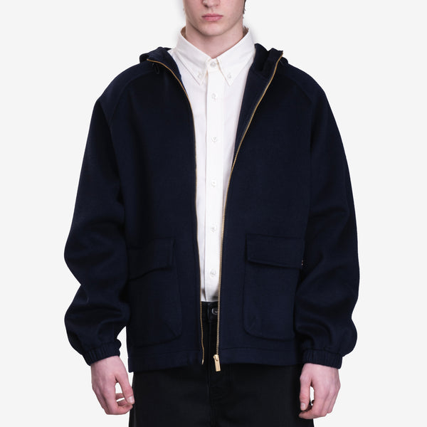 Drôle de Monsieur Mens La Veste a Capuche Laine in Navy