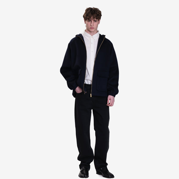 Drôle de Monsieur Mens La Veste a Capuche Laine in Navy