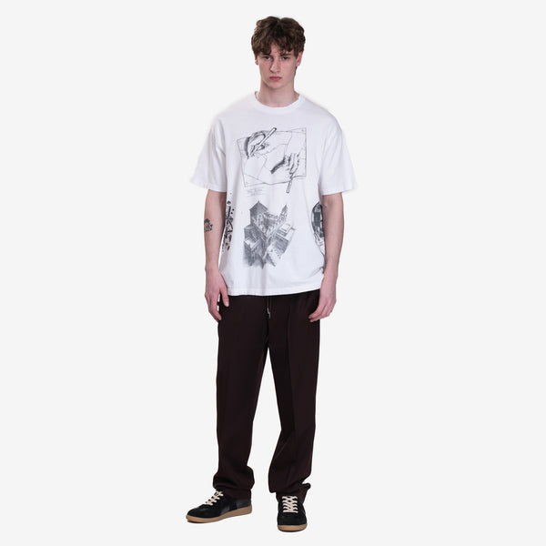 Earthling VIP Mens MC Escher Vintage T-Shirt in White