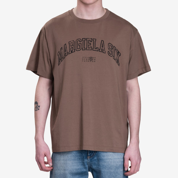 Maison Margiela MM6 Mens Margiela Six T-Shirt in Light Brown