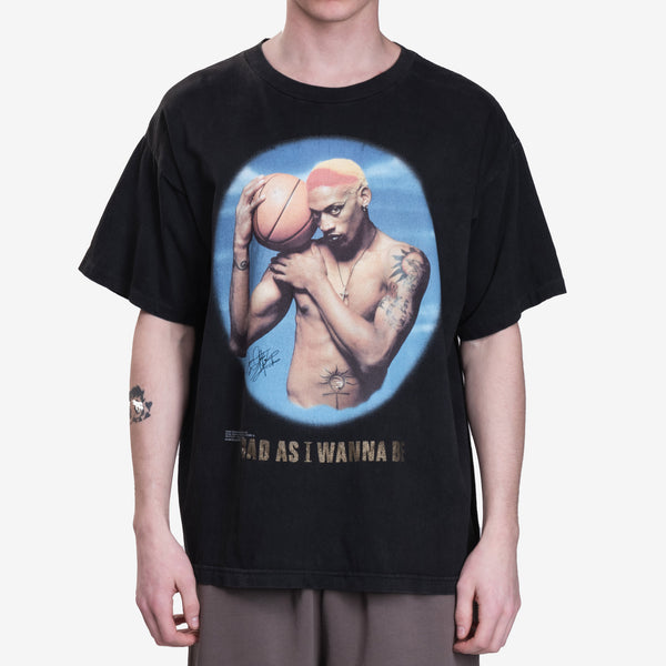 Earthling VIP Mens Dennis Rodman Vintage T-Shirt in Black