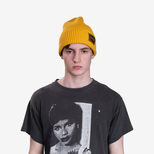 Mens Drôle de Monsieur Le Bonnet Laine Wool Hat in Yellow