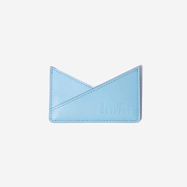 Maison Margiela MM6 Japanese 6 Card Holder in Blue Topaz