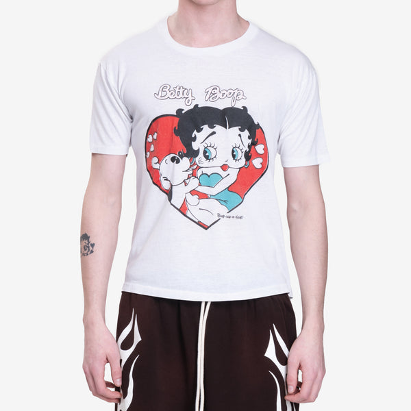 Earthling VIP Mens Betty Boop 2 Vintage T-Shirt in White