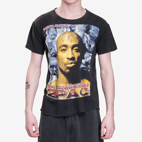 Earthling VIP Mens 2Pac In Memory Vintage T-Shirt in Black