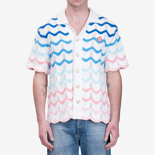 Mens Casablanca Wave Crotchet Shirt in Multicolour