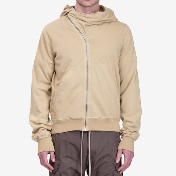 Mens Rick Owens DRKSHDW Hollywood Mountain Zip Hoody in Parchment