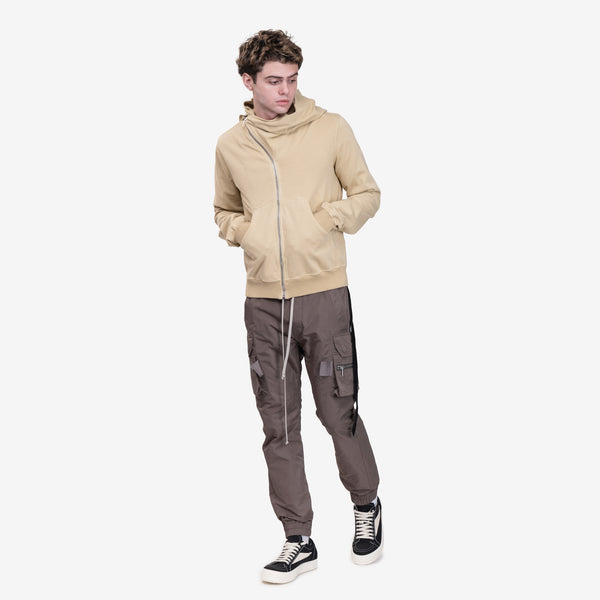 Mens Rick Owens DRKSHDW Hollywood Mountain Zip Hoody in Parchment