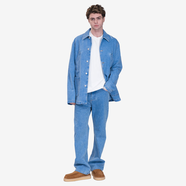 Mens MARNI Shoulder Logo Denim Jacket in Cobalt