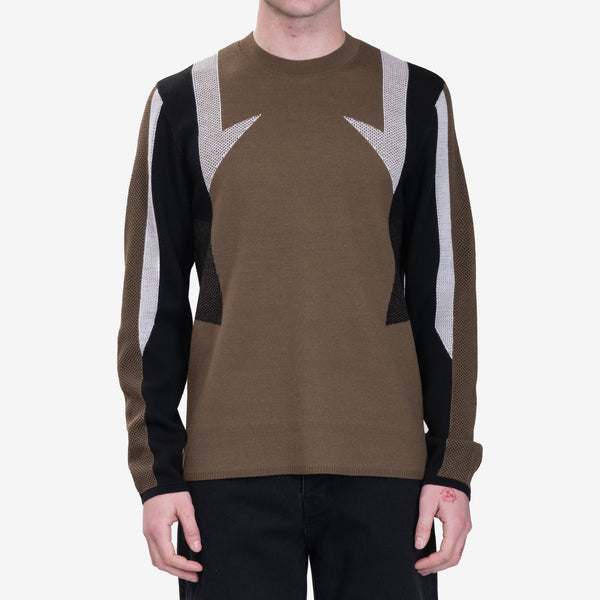Mens Helmut Lang Sport Merino Sweater in Cognac