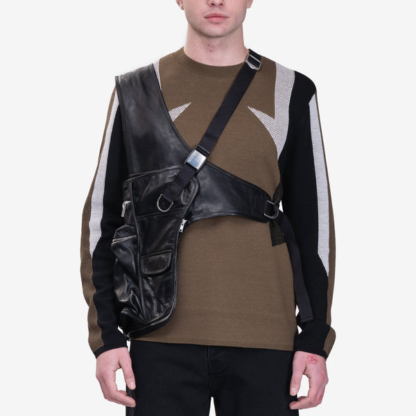 Mens & Womens Helmut Lang Utility Bag Vest in Black