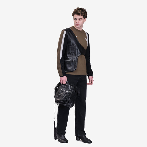 Mens & Womens Helmut Lang Utility Bag Vest in Black