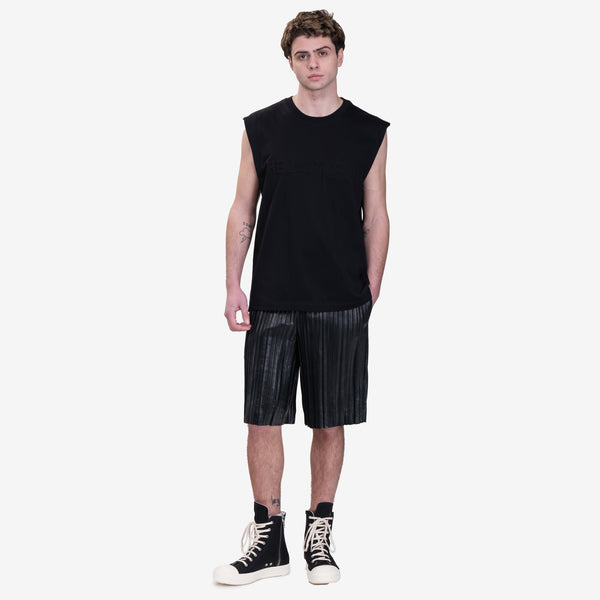 Mens Helmut Lang Embossed Sleeveless T-Shirt in Black