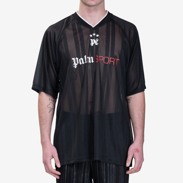 Mens Palm Angels - Palm Sport Mesh T-Shirt in Black