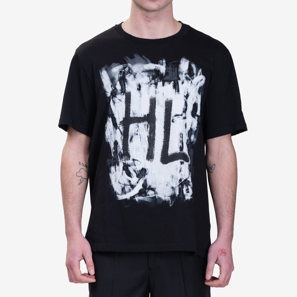 Mens Helmut Lang Scribble T-Shirt in Black