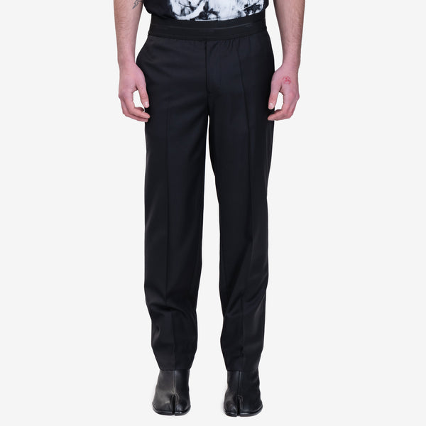 Helmut Lang Mens Tapered Wool Trousers in Black