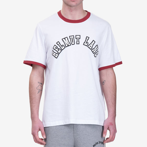 Mens Helmut Lang HL Prep Ringer T-Shirt in White