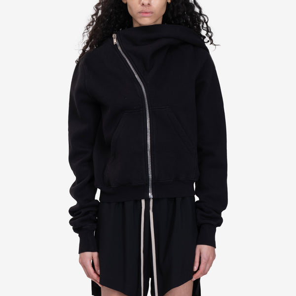 Womens Rick Owens DRKSHDW Hollywood Mountain Zip Hoody in Black