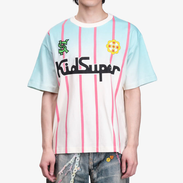 Kidsuper Mens Soccer Jersey T-Shirt in Cream