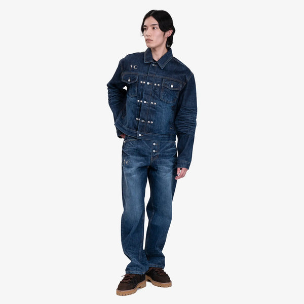 Thug Club - Mens Naval Warfare Denim Jacket in Blue