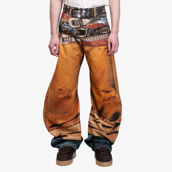 Acne Studios Mens 2006M Loose Fit Jeans in Rust Orange