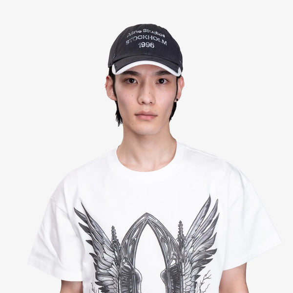 Acne Studios Logo Stamp Cap in Black