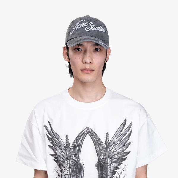 Acne Studios Script Logo Cap in Black