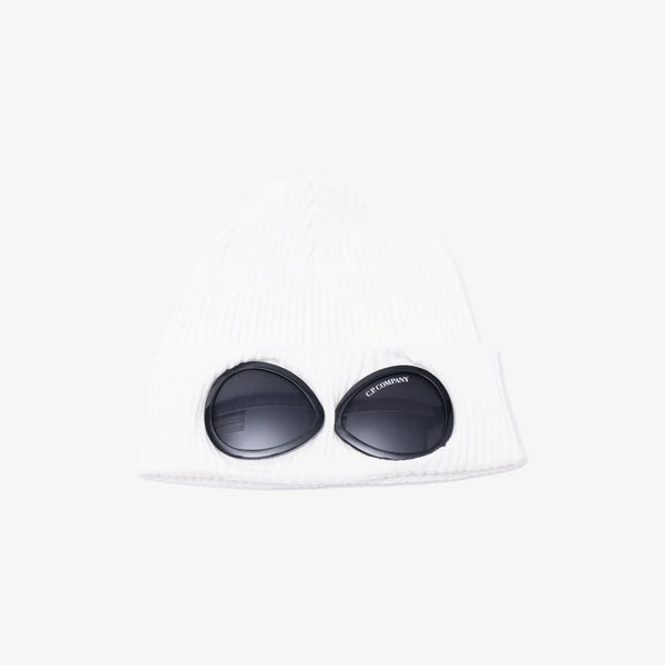 C.P. Company Unisex Cotton Goggle Beanie in Gauze White