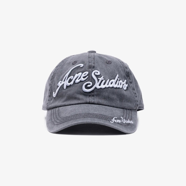 Acne Studios Script Logo Cap in Black
