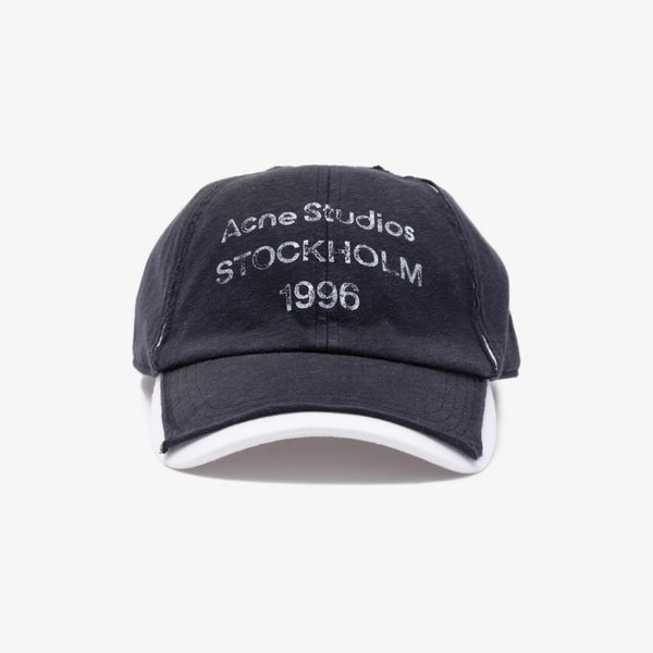 Acne Studios Logo Stamp Cap in Black
