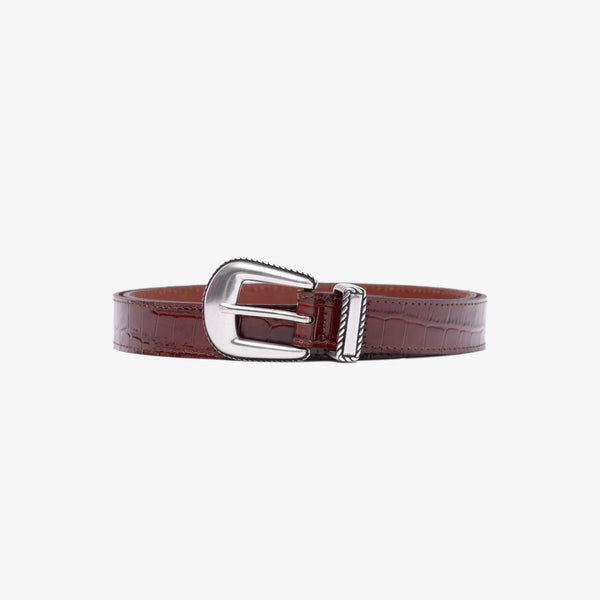 Drôle de Monsieur Mens La Ceinture Croco in Brown