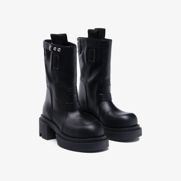 Rick Owens Mens Pull On Bogun Leather Boots in Black